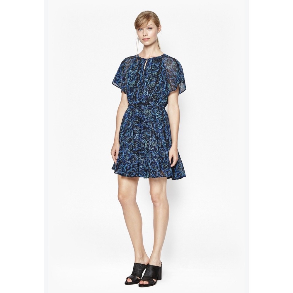 French Connection - Blue Snake Skin Animal print Dress Size 4